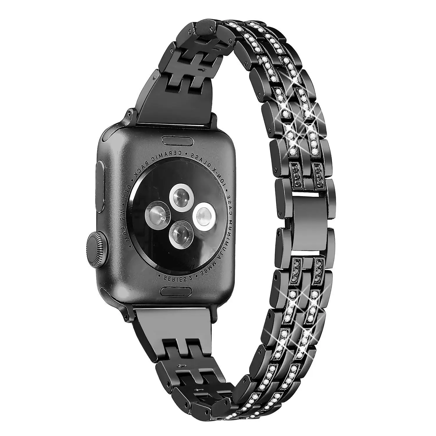 Double-Row Rhinestone Decor Stainless Steel Watch Band for Apple Watch Series 10 42mm / 9 8 7 41mm / SE (2023) SE (2022) SE 6 5
Double-Row Rhinestone Decor Stainless Steel Watch Band for Apple Watch Series 10 42mm / 9 8 7 41mm / SE (2023) SE (2022) SE 6 5