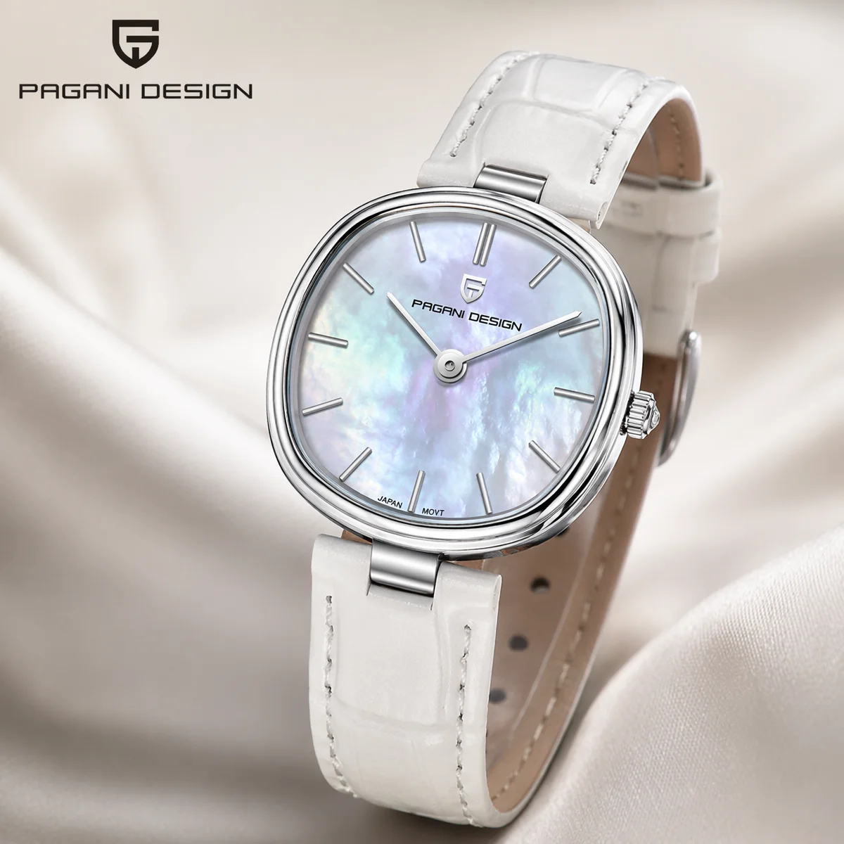PAGANI DESIGN Oval Women's Quartz Watch Japan GL22 Movement Mother of Pearl White Dial Sapphire Women's Dress Watch+Gift Box
PAGANI DESIGN Oval Women's Quartz Watch Japan GL22 Movement Mother of Pearl White Dial Sapphire Women's Dress Watch+Gift Box
