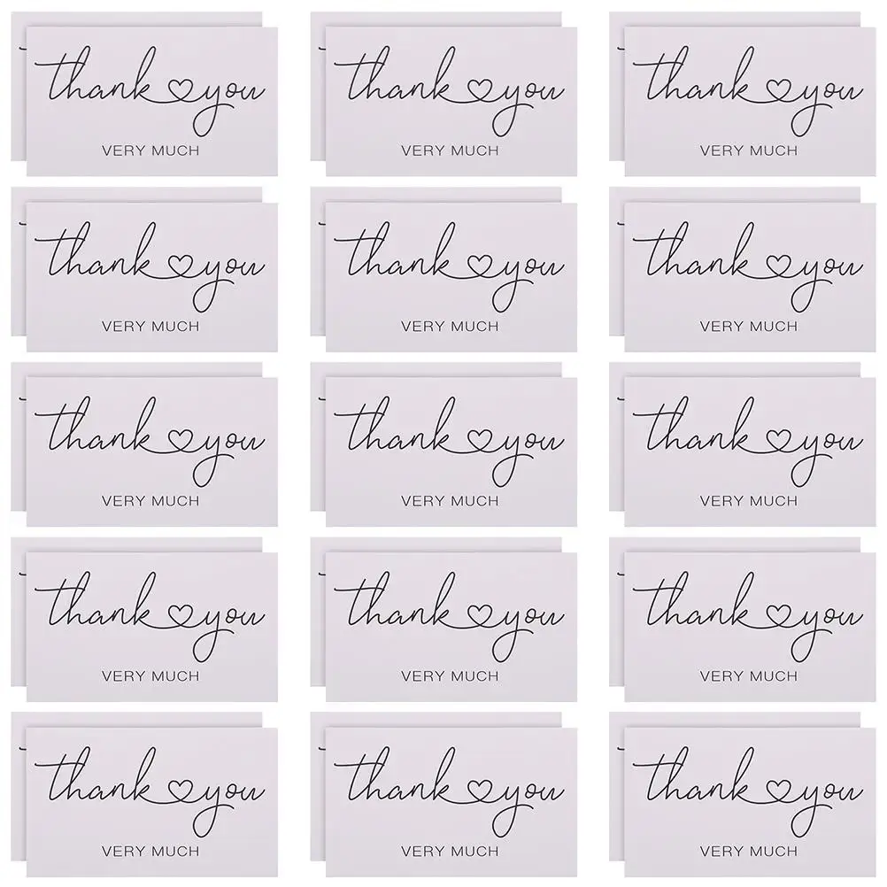 100 Pcs Thank You Cards White Simple Design Business Gift Cards Mini Decorations Elegant Appearance Bulk Purchase
100 Pcs Thank You Cards White Simple Design Business Gift Cards Mini Decorations Elegant Appearance Bulk Purchase