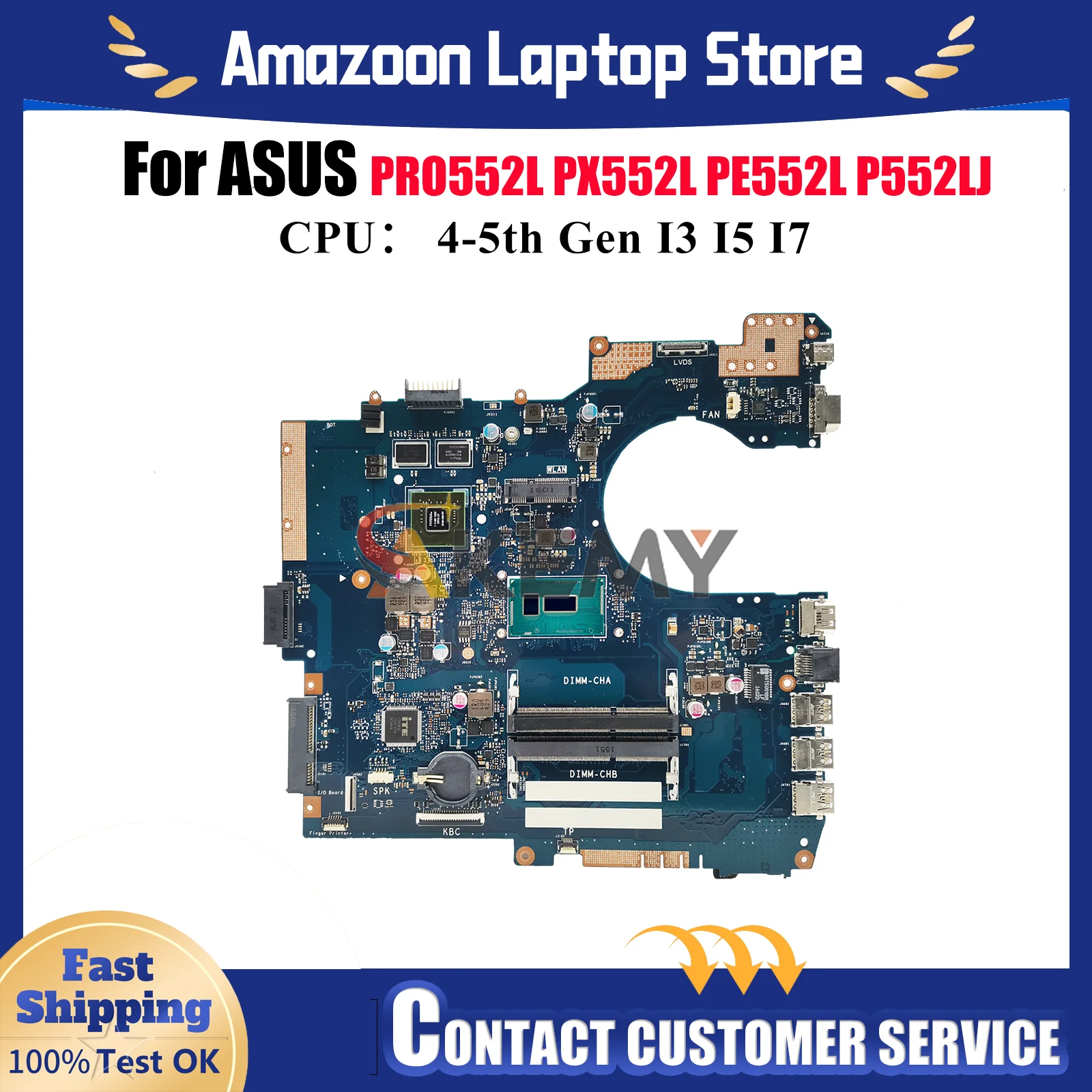 P552LJ Laptop Motherboard For ASUS ProArt P552LJ PE552L P552L PRO552L PX552L Notebook Mainboard With I3 I5 I7 CPU 100% tests OK
P552LJ Laptop Motherboard For ASUS ProArt P552LJ PE552L P552L PRO552L PX552L Notebook Mainboard With I3 I5 I7 CPU 100% tests OK