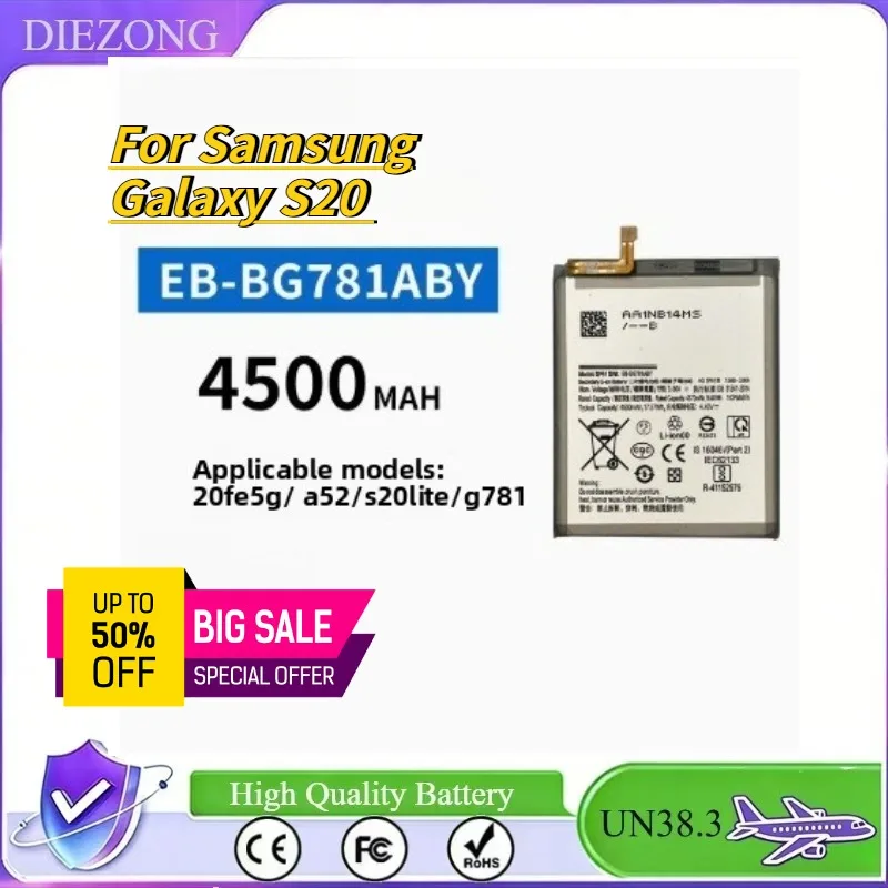 In Stock 4500mAh Replacement Battery 2pcs For Samsung Galaxy S20 FE 5G SM-G781 A52 SM-A526/DS Brand New EB-BG781ABY
In Stock 4500mAh Replacement Battery 2pcs For Samsung Galaxy S20 FE 5G SM-G781 A52 SM-A526/DS Brand New EB-BG781ABY