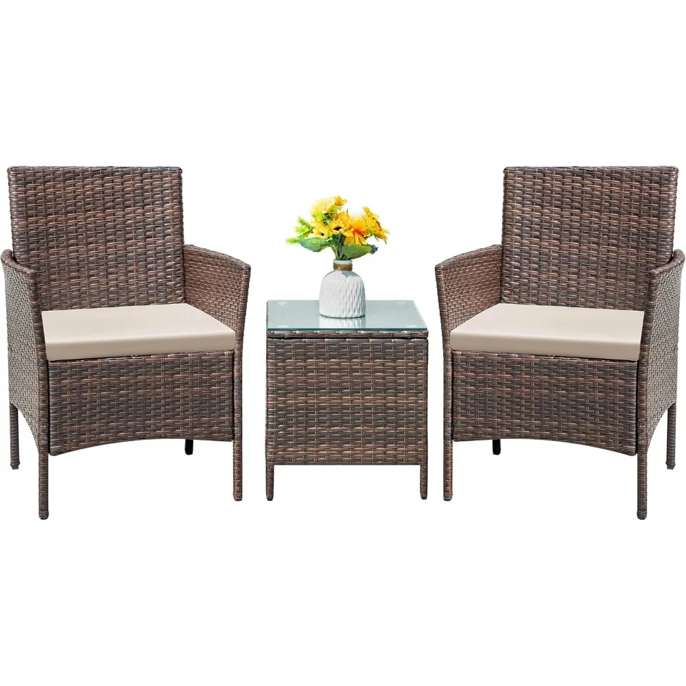 Patio Furniture Set 3 Pieces All-Weather Rattan Outdoor Furniture Patio Chairs with Tempered Glass Table for Porch BistroBalcony
Patio Furniture Set 3 Pieces All-Weather Rattan Outdoor Furniture Patio Chairs with Tempered Glass Table for Porch BistroBalcony