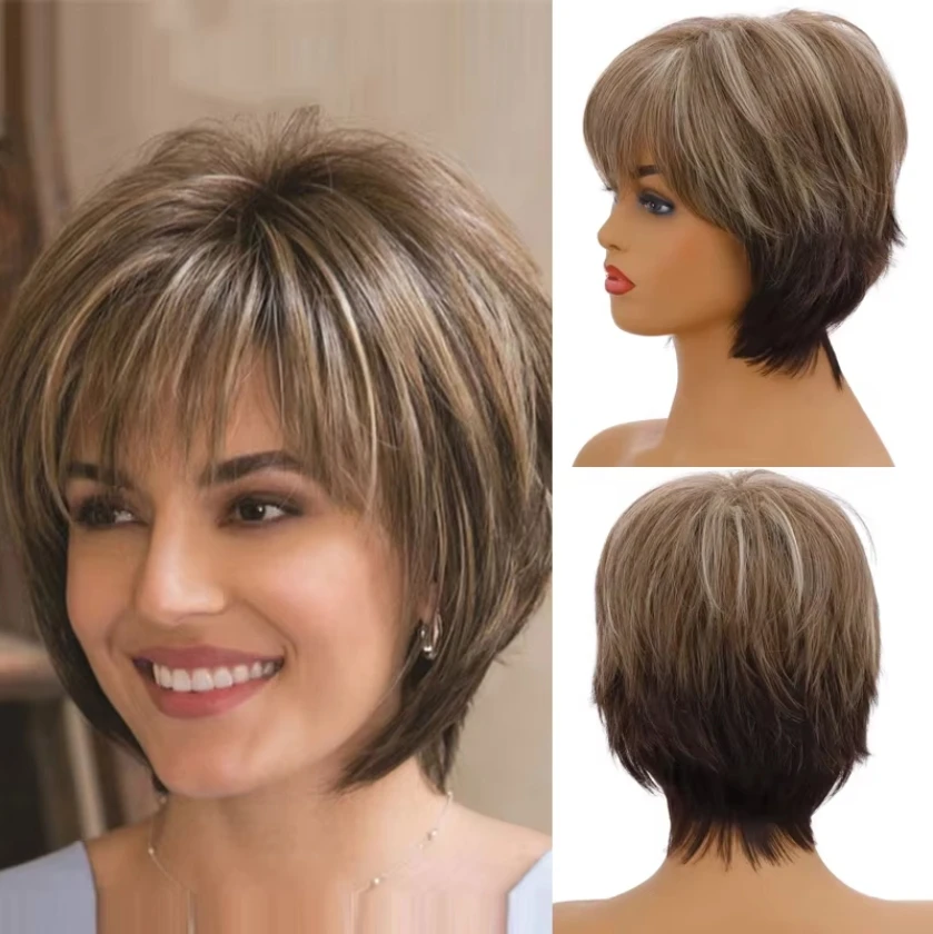 Short Straight Synthetic Mixed Brown Ombre Pixie Cut Wig for Women Cosplay Daily Heat Resistant Fiber
Short Straight Synthetic Mixed Brown Ombre Pixie Cut Wig for Women Cosplay Daily Heat Resistant Fiber