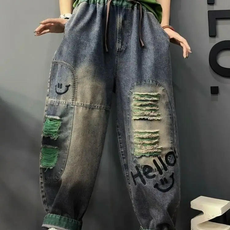 Джинсовые брюки Харлан с эластичной резинкой на талии 2025 года, осенние рваные свободные рваные брюки большого размера в стиле ретро, мешковатые джинсы-карго в стиле хип-хоп
Джинсовые брюки Харлан с эластичной резинкой на талии 2025 года, осенние рваные свободные рваные брюки большого размера в стиле ретро, мешковатые джинсы-карго в стиле хип-хоп