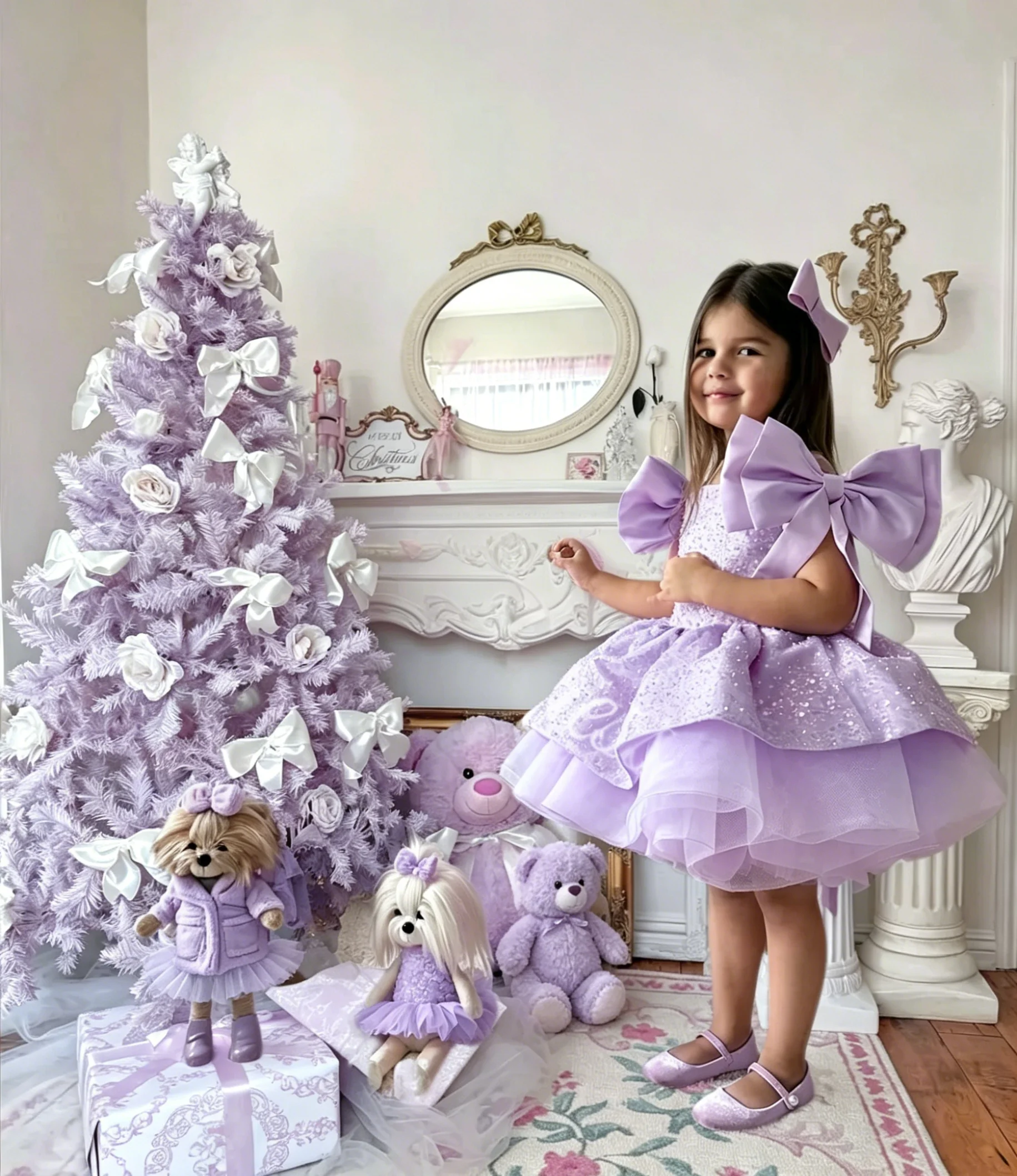 Princess Flower Girl Dress For Wedding Off Shoulder with Bows Sequins Knee Lenght Kids Birthday Gowns Cute Dress Custom
Princess Flower Girl Dress For Wedding Off Shoulder with Bows Sequins Knee Lenght Kids Birthday Gowns Cute Dress Custom