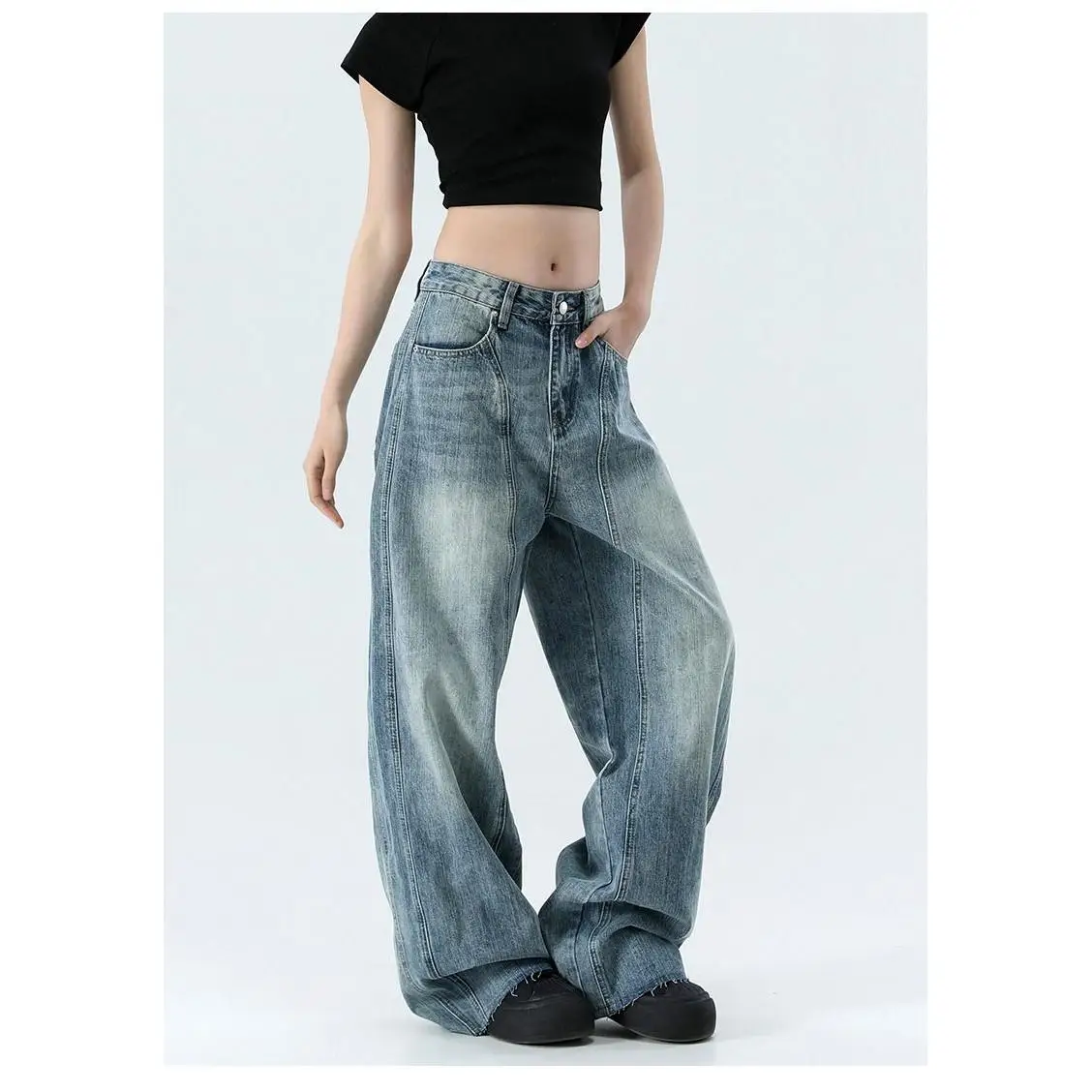 Retro High Street Loose Wide Leg Jeans Women's Thin Summer American Design Sense High Waist Drapey Knife Pants
Retro High Street Loose Wide Leg Jeans Women's Thin Summer American Design Sense High Waist Drapey Knife Pants
