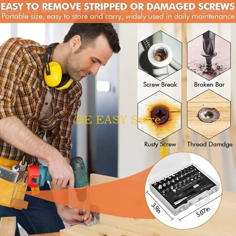 E28F 33Pieces Damaged Screw Extractor Drill Bit Set Stripped Screw Extractor Kit for Broken Bolt Extractor All-Purpose
E28F 33Pieces Damaged Screw Extractor Drill Bit Set Stripped Screw Extractor Kit for Broken Bolt Extractor All-Purpose