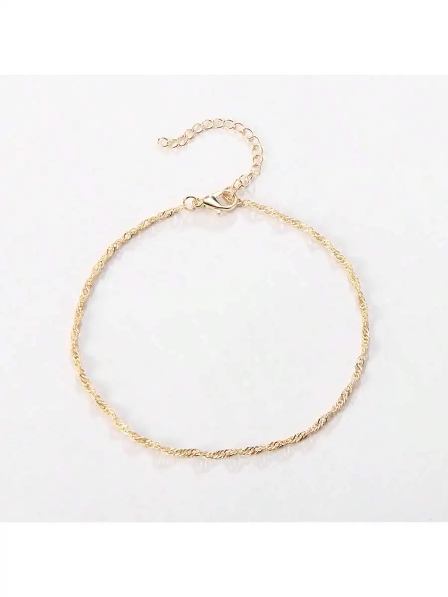 Elegant Gold-Tone Twisted Rope Anklet For Women Boho Beach Summer Foot Jewelry Layered Ankle Chain Gift
Elegant Gold-Tone Twisted Rope Anklet For Women Boho Beach Summer Foot Jewelry Layered Ankle Chain Gift