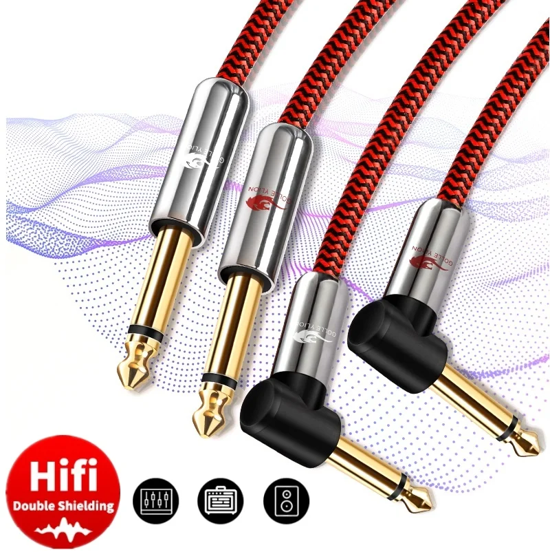 Dual 1/4'' TS Mono 6.35mm Jack to 2x 1/4 Inch Male Audio Cable for Amplifier Mixer Console Electric Guitar Bass Shielded Cords
Dual 1/4'' TS Mono 6.35mm Jack to 2x 1/4 Inch Male Audio Cable for Amplifier Mixer Console Electric Guitar Bass Shielded Cords