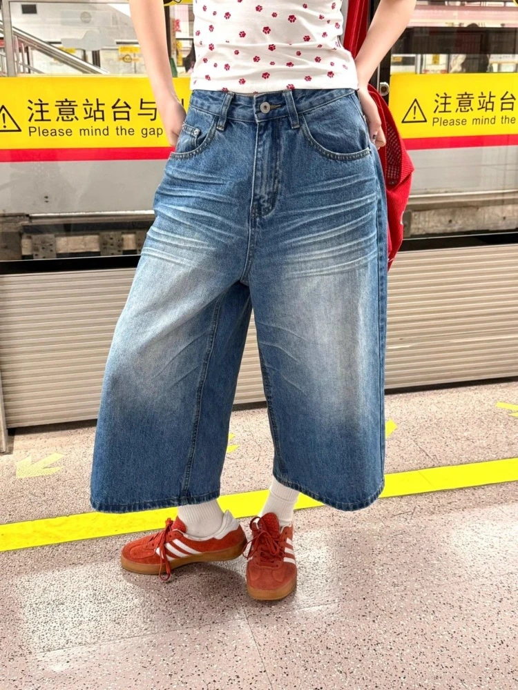 Deeptown Blue Vintage Washed Women Short Jeans Y2k Wide Leg American Style Jorts Baggy Casual Bermuda Shorts Streetwear Summer
Deeptown Blue Vintage Washed Women Short Jeans Y2k Wide Leg American Style Jorts Baggy Casual Bermuda Shorts Streetwear Summer