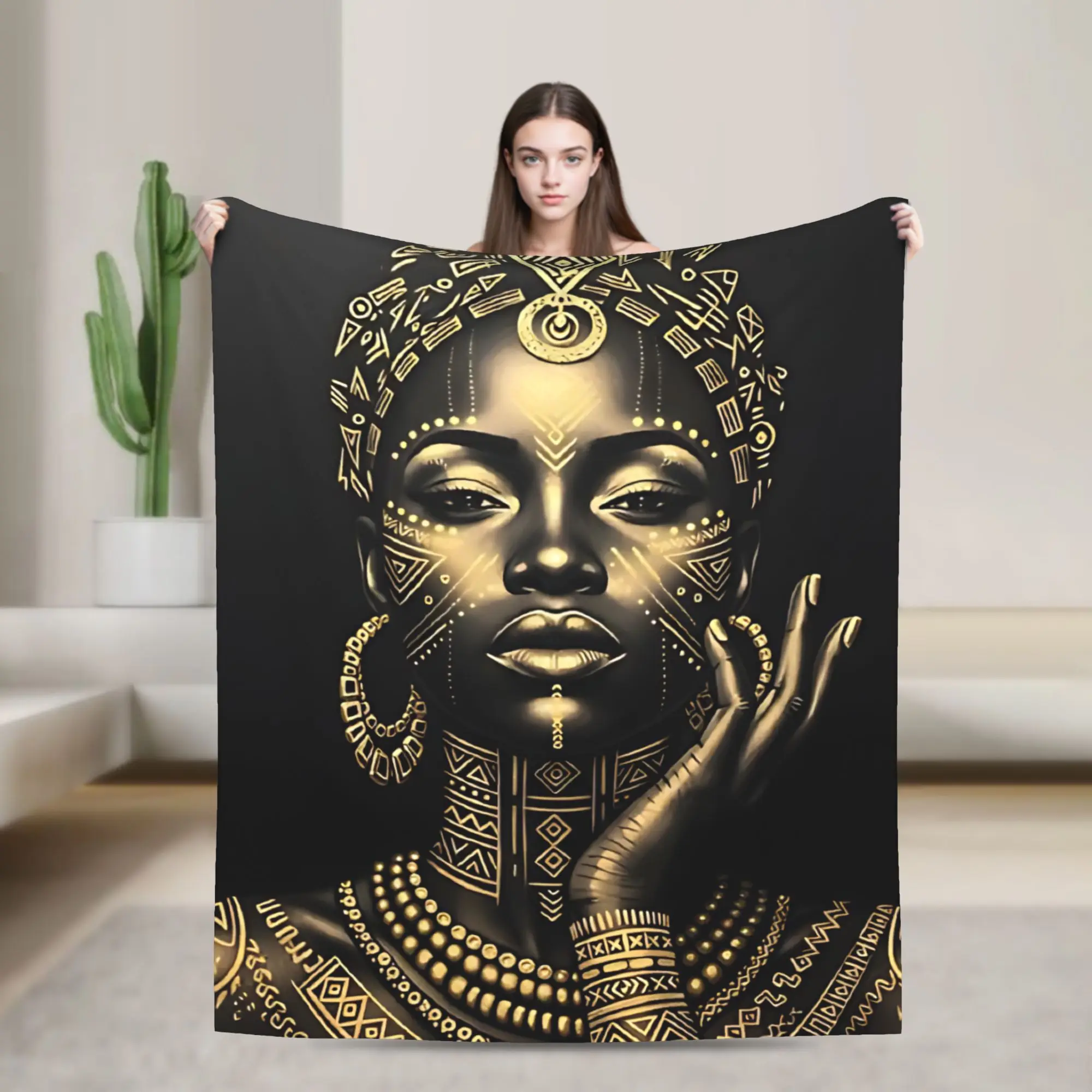 African Art Black And Gold Goddess Blanket Fleece Air Conditioning Breathable Soft Throw Blankets for Bedding Bedroom Quilt
African Art Black And Gold Goddess Blanket Fleece Air Conditioning Breathable Soft Throw Blankets for Bedding Bedroom Quilt