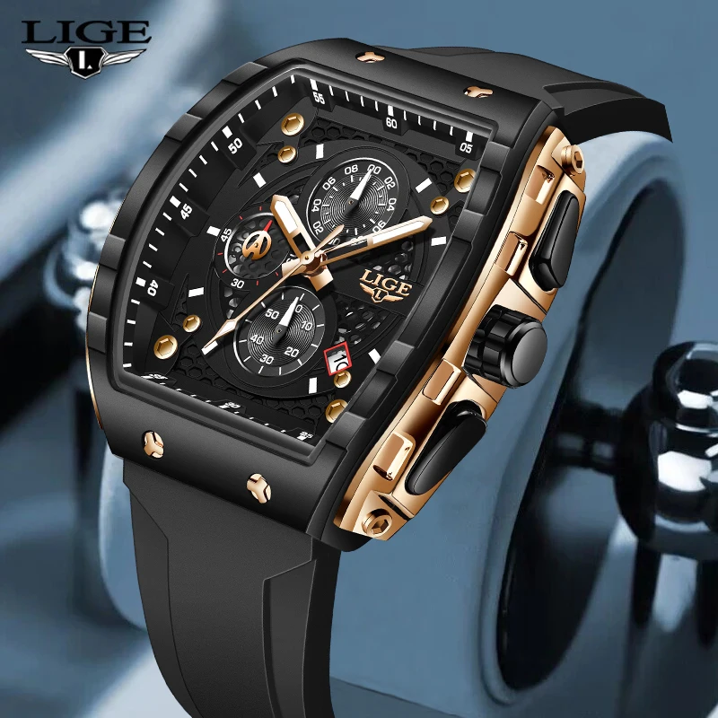 LIGE уличные квадратные кварцевые мужские часы, модные роскошные силиконовые ремешки, повседневные спортивные водонепроницаемые часы с автоматической датой для мужчин, мужские подарки
LIGE уличные квадратные кварцевые мужские часы, модные роскошные силиконовые ремешки, повседневные спортивные водонепроницаемые часы с автоматической датой для мужчин, мужские подарки