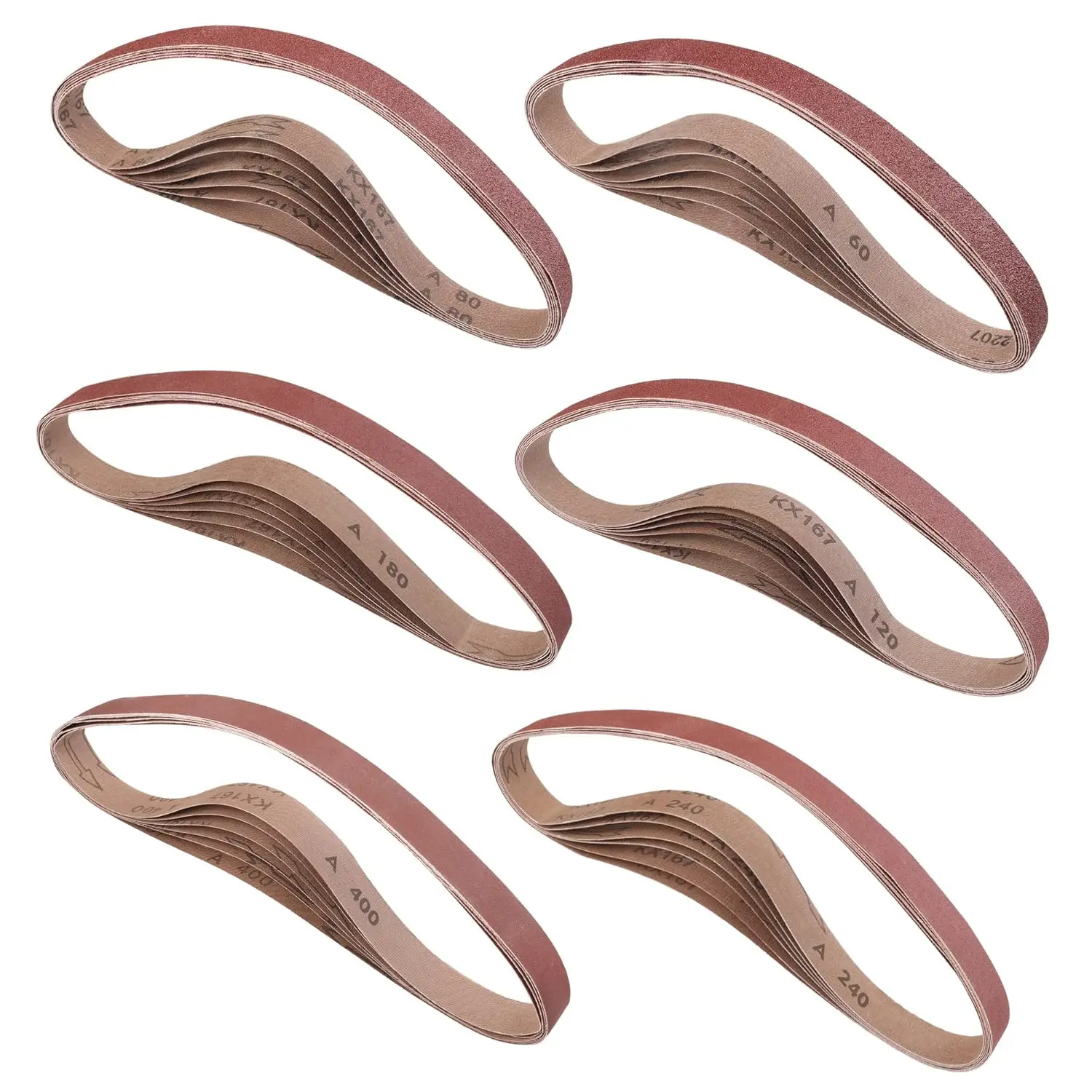 36 Pack 1x30 Inch Sanding Belts, Aluminum Oxide Abrasive Kit with 6 Grits Each for Woodworking and Metal Polishing
36 Pack 1x30 Inch Sanding Belts, Aluminum Oxide Abrasive Kit with 6 Grits Each for Woodworking and Metal Polishing