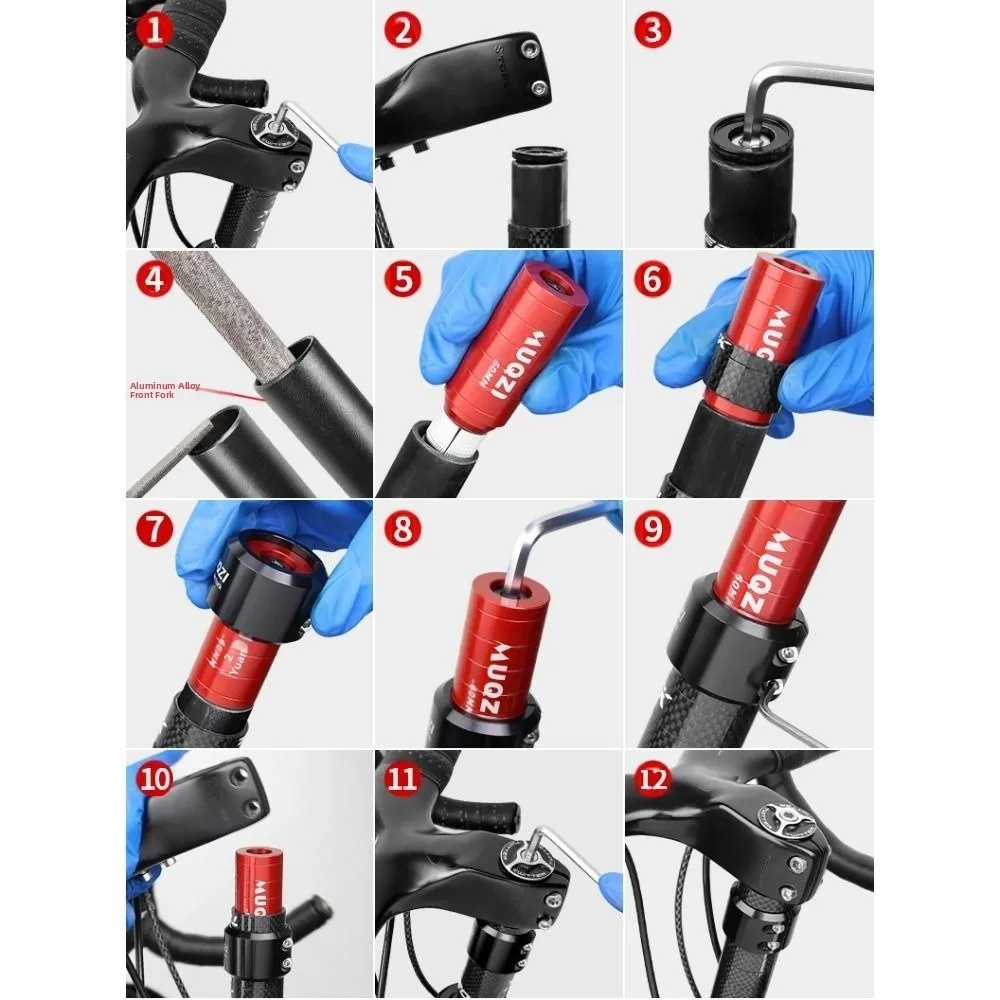 28.6 Fork Stem Extender Aluminum Alloy Invisible Type Handlebar Stem Extension Lightweight with Retainer Handlebar Riser Adaptor
28.6 Fork Stem Extender Aluminum Alloy Invisible Type Handlebar Stem Extension Lightweight with Retainer Handlebar Riser Adaptor