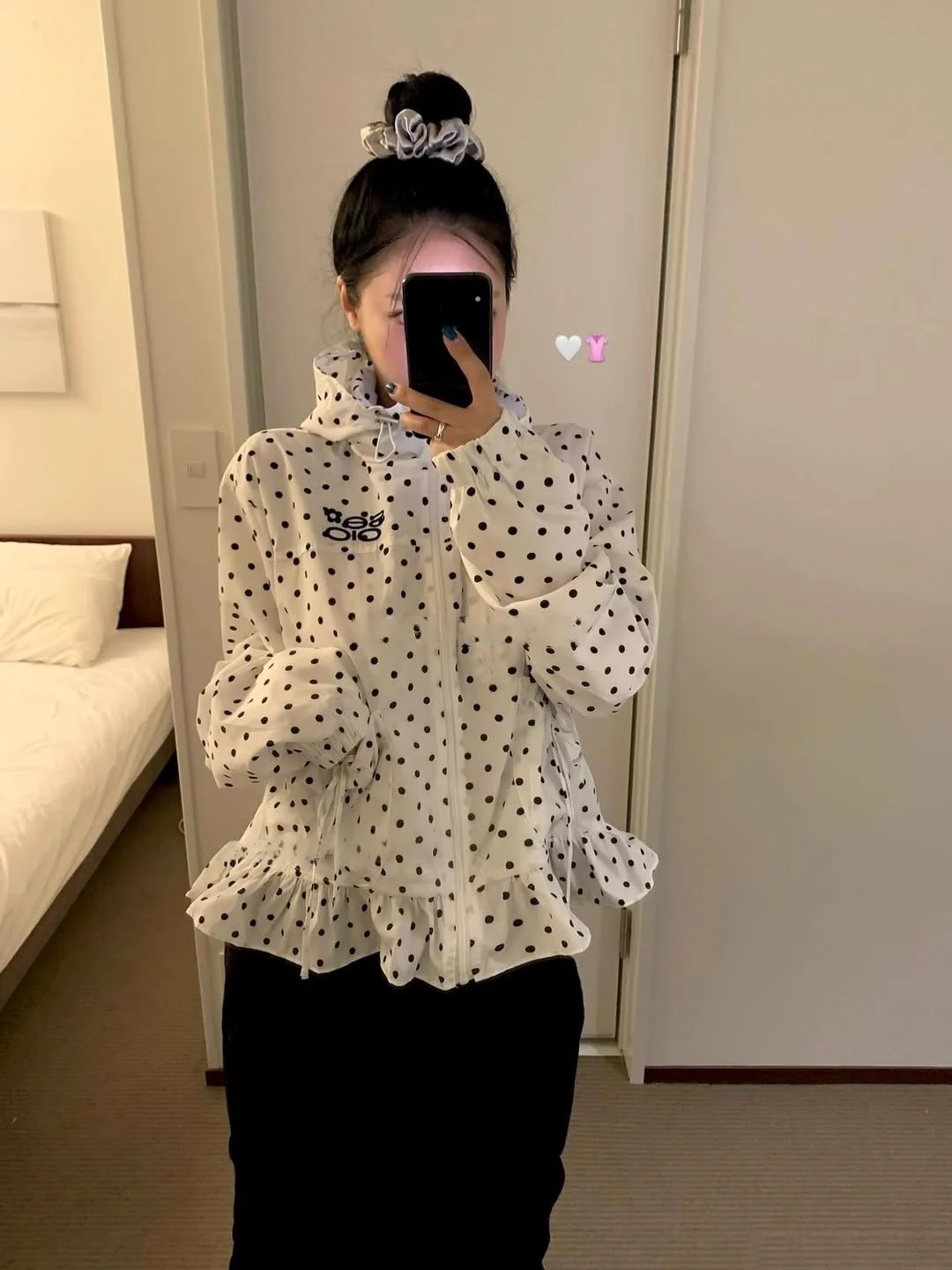 Street Sle милый кукольный костюм в горошек с рюшами, повседневный костюм на молнии с капюшоном, корейская мода, уникальное универсальное длинное пальто све
Street Sle милый кукольный костюм в горошек с рюшами, повседневный костюм на молнии с капюшоном, корейская мода, уникальное универсальное длинное пальто све