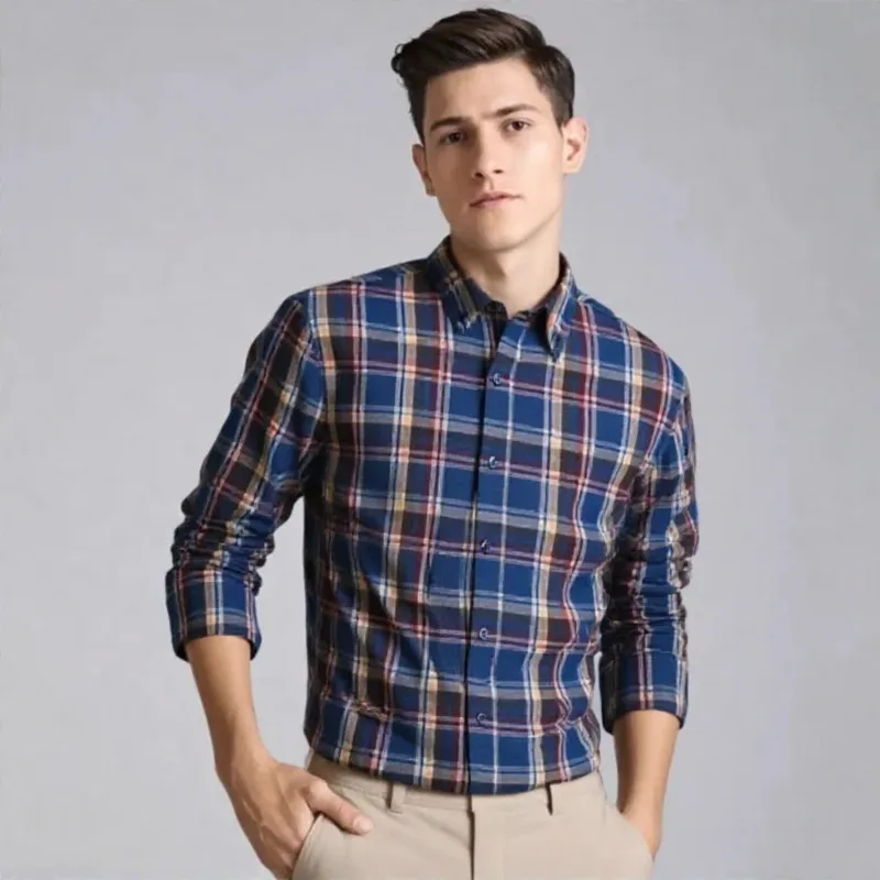Luxury Men's Plaid Shirts Long Sleeve 100% Pure Cotton Flannel Leisure Korean Version Regular Fit Fashion Man Clothes Plus 7XL
Luxury Men's Plaid Shirts Long Sleeve 100% Pure Cotton Flannel Leisure Korean Version Regular Fit Fashion Man Clothes Plus 7XL