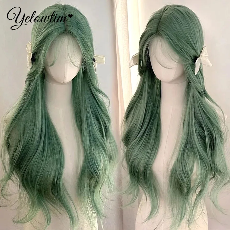 YELOWTIM Long Grass Green Wavy Synthetic Wigs with Bangs for Women Body Wave Wigs Cosplay Daily Natural Use Hair Heat Resistant
YELOWTIM Long Grass Green Wavy Synthetic Wigs with Bangs for Women Body Wave Wigs Cosplay Daily Natural Use Hair Heat Resistant