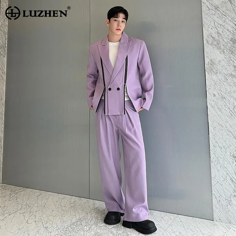Костюм LUZHEN: Куртка на молнии с дизайнерским кройом и брюки прямого кроя, модный, персонализированный, элегантный, повседневный, весенний, JY5954
Костюм LUZHEN: Куртка на молнии с дизайнерским кройом и брюки прямого кроя, модный, персонализированный, элегантный, повседневный, весенний, JY5954