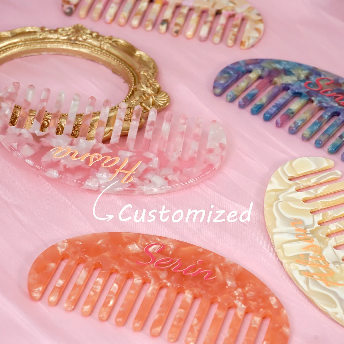 Custom Acetate Hair Combs Protable Anti-static Massage Hair Brush Hairdressing Colorful Salon Styling Tool Hair Accessories
Custom Acetate Hair Combs Protable Anti-static Massage Hair Brush Hairdressing Colorful Salon Styling Tool Hair Accessories