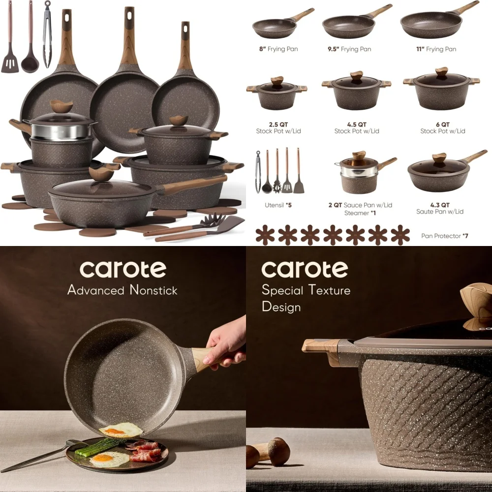 Наборы кухонной посуды, 26 шт., набор кастрюль и сковород с антипригарным покрытием для индукционной посуды, набор кухонной посуды
Наборы кухонной посуды, 26 шт., набор кастрюль и сковород с антипригарным покрытием для индукционной посуды, набор кухонной посуды