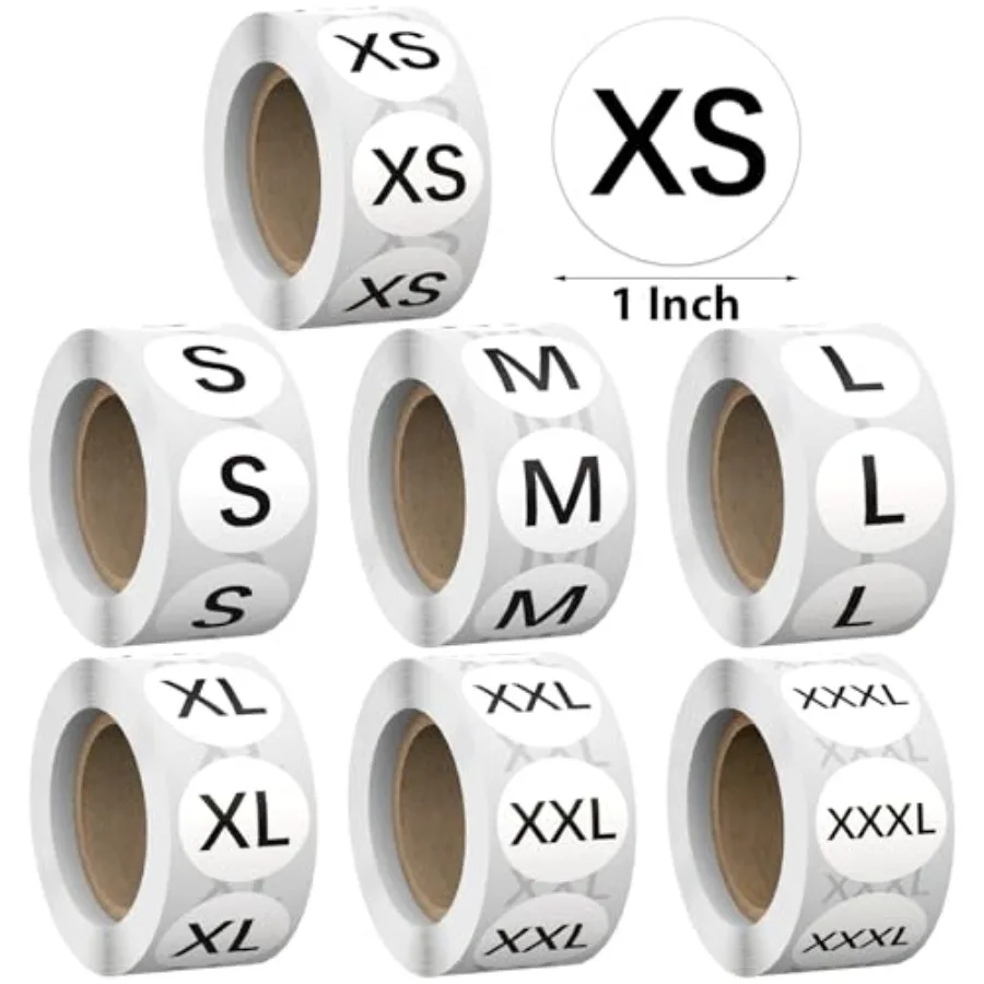 3500 Pcs 1 Inch Size Stickers for Clothing XS-XXXL, Self Adhesive Clothing Shirt Size Stickers Rolls, Round Black Apparel Size
3500 Pcs 1 Inch Size Stickers for Clothing XS-XXXL, Self Adhesive Clothing Shirt Size Stickers Rolls, Round Black Apparel Size
