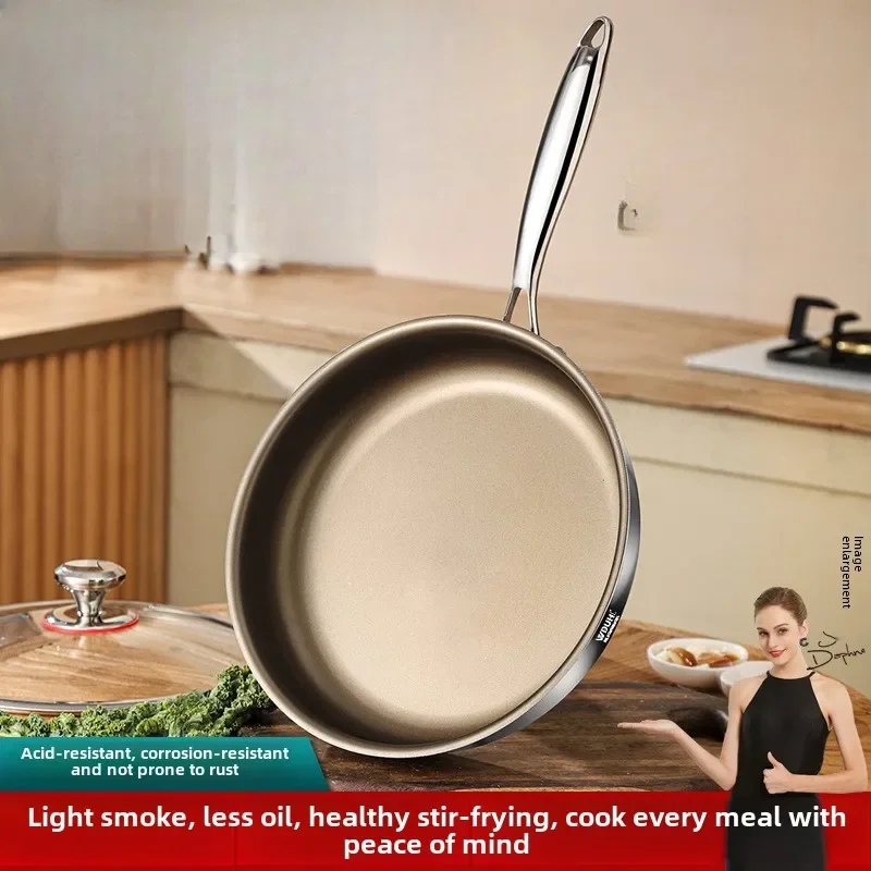 Titanium uncoated pan non-stick frying pan household wok steak induction cooker gas stove universal
Titanium uncoated pan non-stick frying pan household wok steak induction cooker gas stove universal
