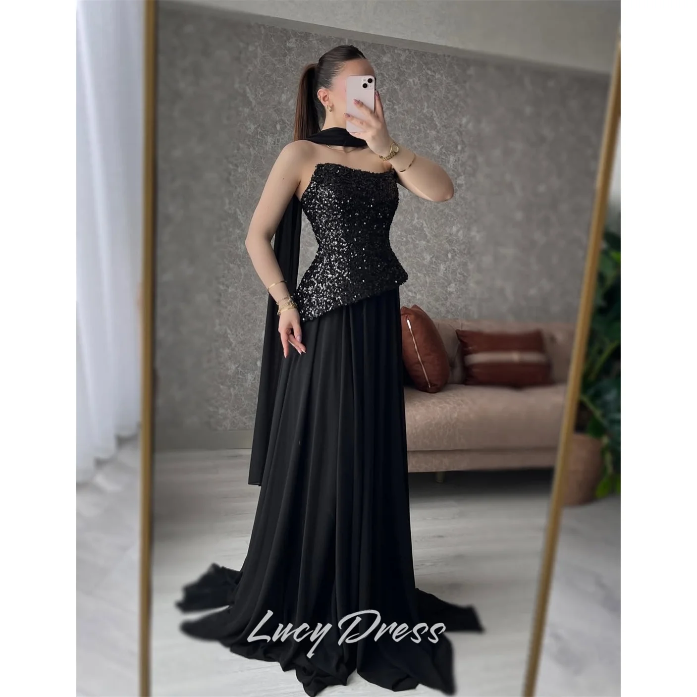 Lucy Sequin Strapless Black A-Line Evening Dress 2026 Prom Dress Elegant Luxury Formal Sequined Customized платье вечернее
Lucy Sequin Strapless Black A-Line Evening Dress 2026 Prom Dress Elegant Luxury Formal Sequined Customized платье вечернее