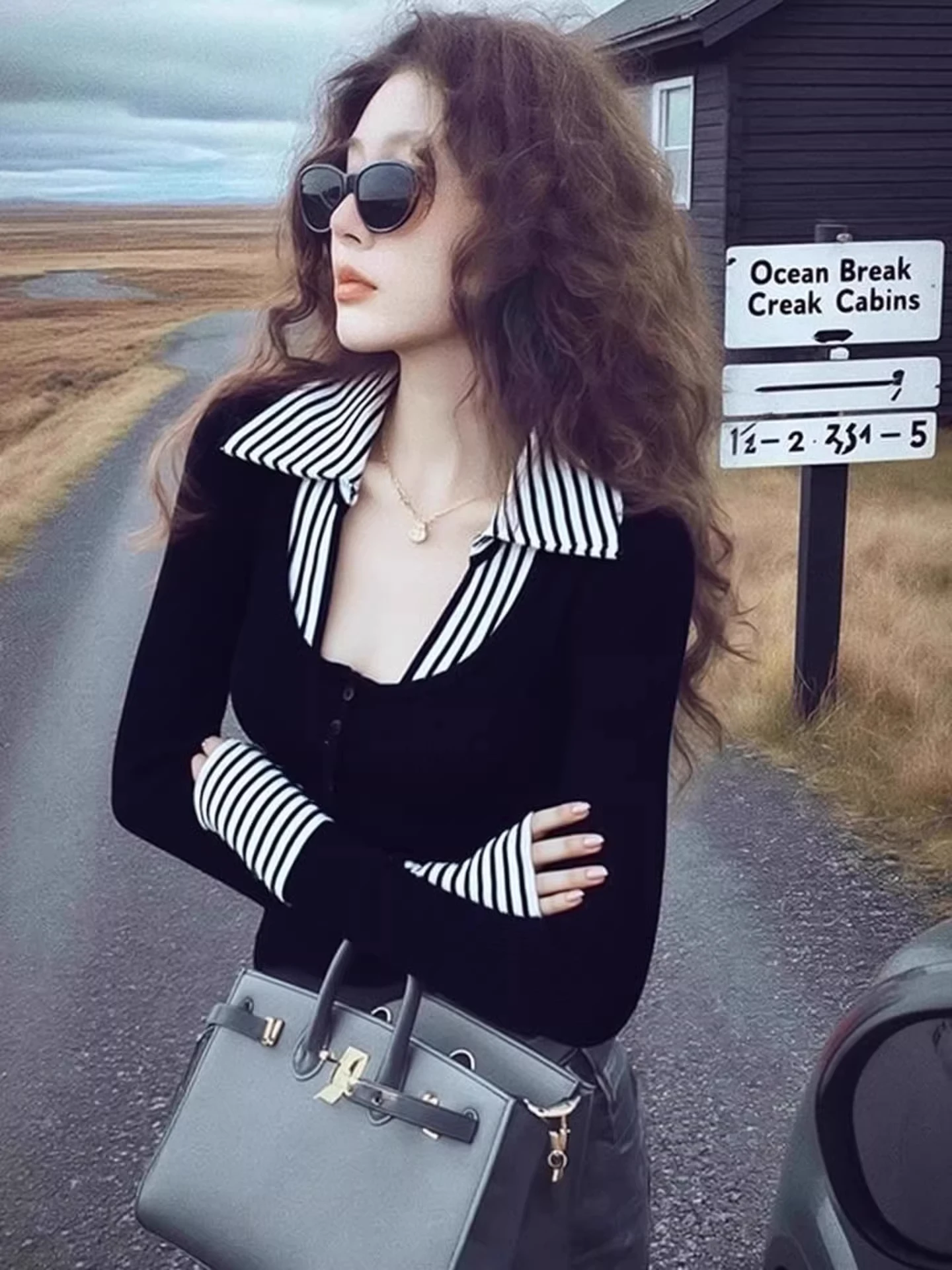 Slim Fit V-Ne Knitwear Bla Fake Two-Piece Turn-down Collar Women's Faion Autumn Winter Long Sve Korean Sle Top
Slim Fit V-Ne Knitwear Bla Fake Two-Piece Turn-down Collar Women's Faion Autumn Winter Long Sve Korean Sle Top