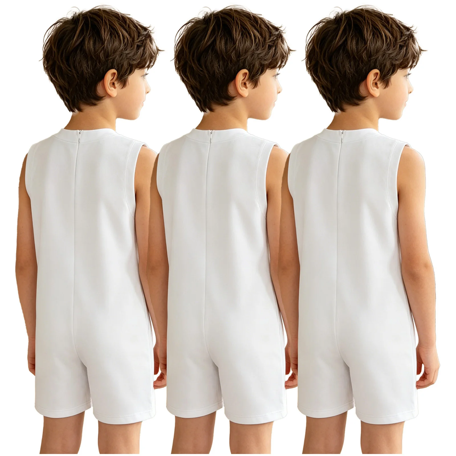 3pcs Kids Boys Girls Special Needs Rompers Adaptive Clothing Round Neck Sleeveless Back Invisible Zipper Solid Color Jumpsuit
3pcs Kids Boys Girls Special Needs Rompers Adaptive Clothing Round Neck Sleeveless Back Invisible Zipper Solid Color Jumpsuit