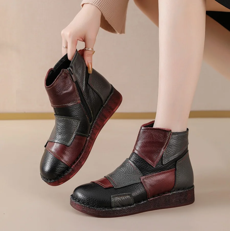 New authentic cow leather boots women winter waterproof snow shoes woman luxury patches ankle boot ladies brand plush booties
New authentic cow leather boots women winter waterproof snow shoes woman luxury patches ankle boot ladies brand plush booties