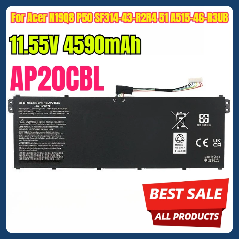 11.55V 4590mAh Laptop Batteries AP20CBL for Acer N19Q8 P50 SF314-43-R2R4 51 A515-46-R3UB
11.55V 4590mAh Laptop Batteries AP20CBL for Acer N19Q8 P50 SF314-43-R2R4 51 A515-46-R3UB