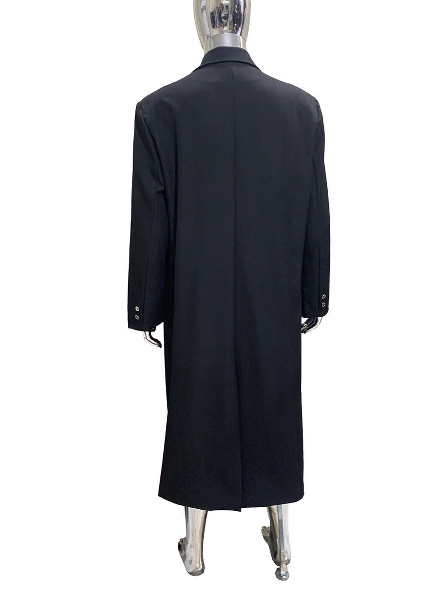 Spring Autumn Extra Long Black Trench Coat Men Shoulder Pads Double Breasted Loose Chic Luxury Designer Clothing Overcoat 2025
Spring Autumn Extra Long Black Trench Coat Men Shoulder Pads Double Breasted Loose Chic Luxury Designer Clothing Overcoat 2025