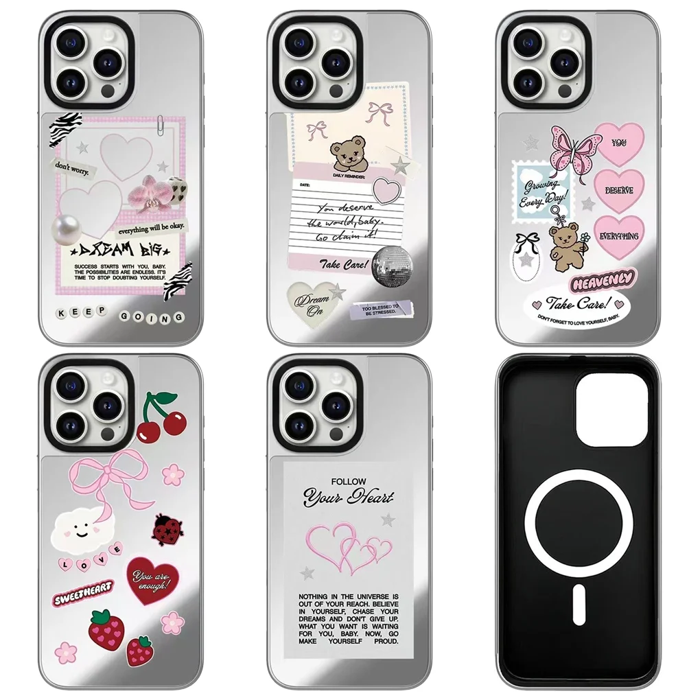 Follow Your Heart Silver Border Imprinted Letters Protective Mirror MagSafe Case for IPhone 12 13 14 15 16 Pro Max Cover Shell
Follow Your Heart Silver Border Imprinted Letters Protective Mirror MagSafe Case for IPhone 12 13 14 15 16 Pro Max Cover Shell