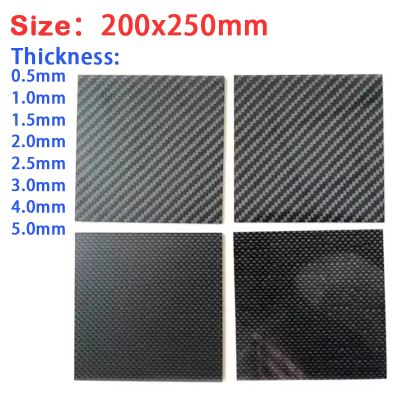 1PCS 200x250mm 3K Carbon Fiber Sheet High-Quality Thickness 0.5mm 1mm 1.5mm 2mm 3mm 4mm 5mm Pure Carbon Composite Material
1PCS 200x250mm 3K Carbon Fiber Sheet High-Quality Thickness 0.5mm 1mm 1.5mm 2mm 3mm 4mm 5mm Pure Carbon Composite Material
