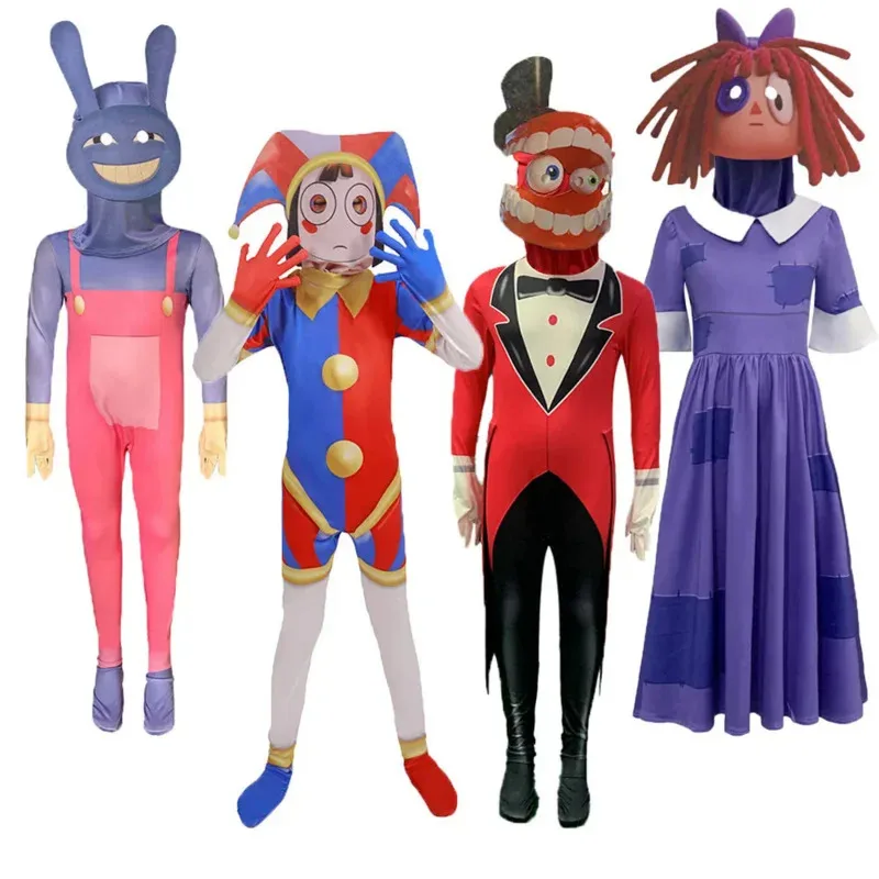 Animal Digital Circus Cosplay costume Pomni Caine Jax Disguise Full Set Jumpsuit for Adult Kids Halloween Carnival Party Rolepla
Animal Digital Circus Cosplay costume Pomni Caine Jax Disguise Full Set Jumpsuit for Adult Kids Halloween Carnival Party Rolepla