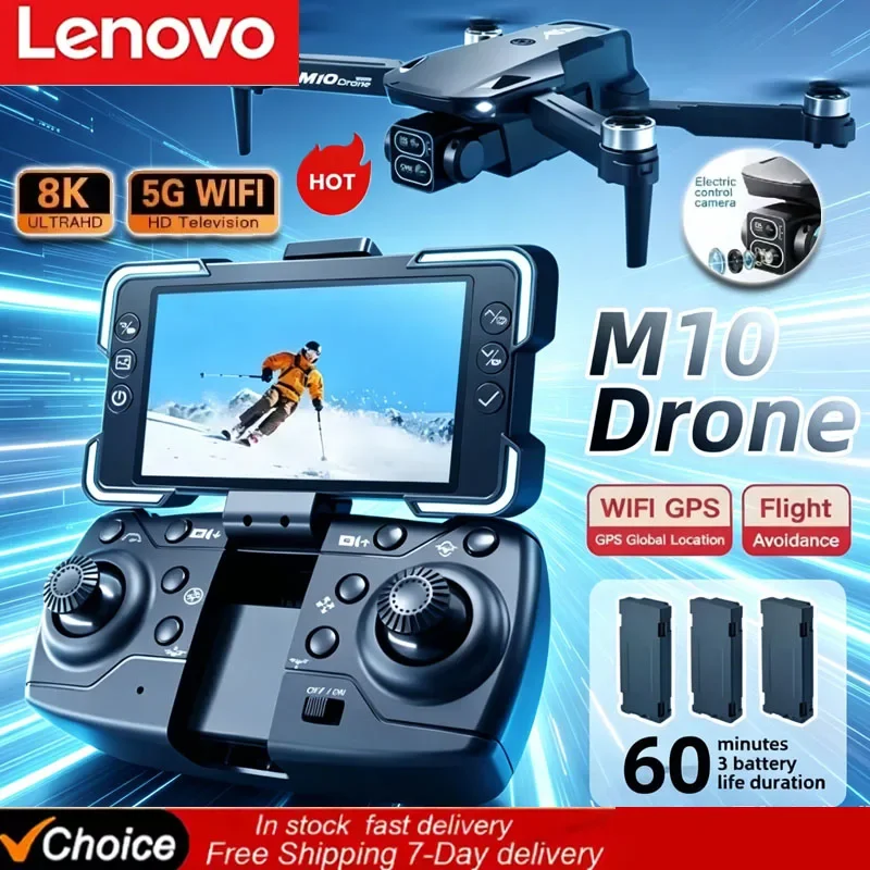 Lenovo M10 RC Drone 8K 4K HD Dual Camera With Screen FPV WiFi Brushless Motor 360° Obstacle Avoidance Foldable RC Quadcopter
Lenovo M10 RC Drone 8K 4K HD Dual Camera With Screen FPV WiFi Brushless Motor 360° Obstacle Avoidance Foldable RC Quadcopter