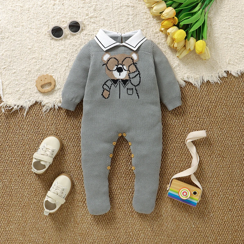 Baby Rompers Knit Infant Kid Clothes 0-9M Cute Bear Solid Overalls Playsuit Newborn Girl Boy Jumpsuit Long Sleeve Foot Wrap Fall
Baby Rompers Knit Infant Kid Clothes 0-9M Cute Bear Solid Overalls Playsuit Newborn Girl Boy Jumpsuit Long Sleeve Foot Wrap Fall