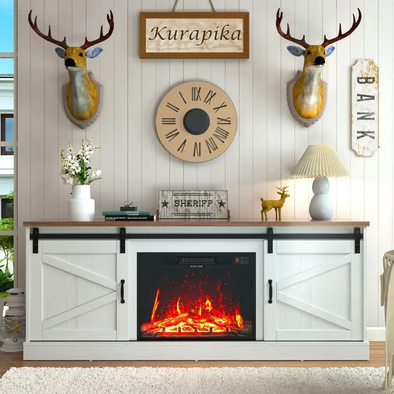 67" Fireplace TV Stand for up to 70"TV,Farmhouse Entertainment Center with 24"Fireplace,Media Console Cabinets for bedRoom White
67" Fireplace TV Stand for up to 70"TV,Farmhouse Entertainment Center with 24"Fireplace,Media Console Cabinets for bedRoom White