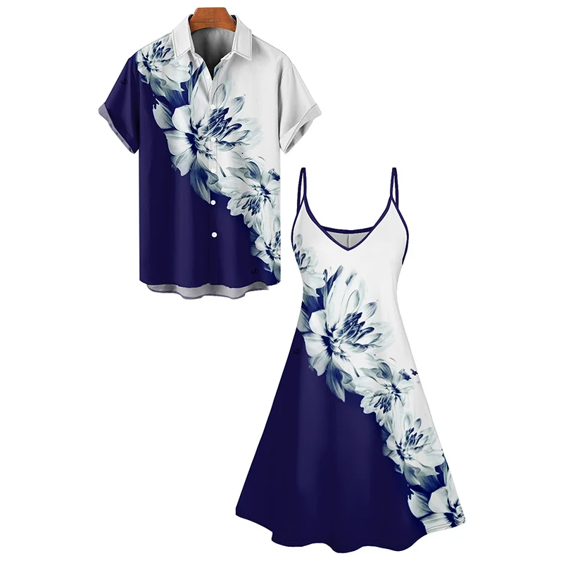 Dressfo Couple Outfits Hawaiian Vacation Color Clash Flower Pattern Printed Dress and Rolled Sleeve Shirt Couple's Set
Dressfo Couple Outfits Hawaiian Vacation Color Clash Flower Pattern Printed Dress and Rolled Sleeve Shirt Couple's Set