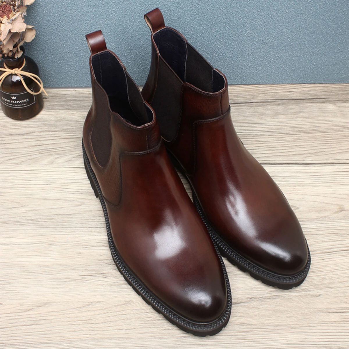 Men's Brown Leather Chelsea Ankle Boots, Natural Sheepskin Lining, Warm Winter Footwear, Durable Sole for Formal/Casual Wear
Men's Brown Leather Chelsea Ankle Boots, Natural Sheepskin Lining, Warm Winter Footwear, Durable Sole for Formal/Casual Wear