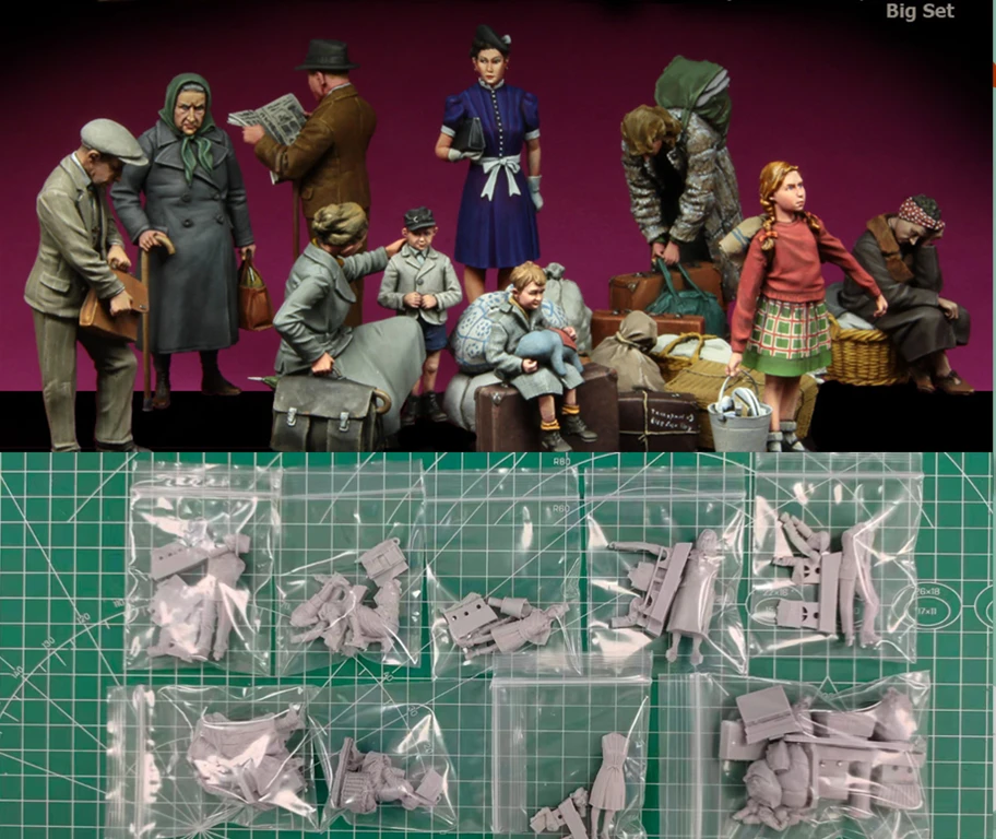 1/35 Scale Resin Model Kit, European Civilians, 1939-45 Big Set, GK Diorama Toy Sculpture Unassembled and Unpainted
1/35 Scale Resin Model Kit, European Civilians, 1939-45 Big Set, GK Diorama Toy Sculpture Unassembled and Unpainted