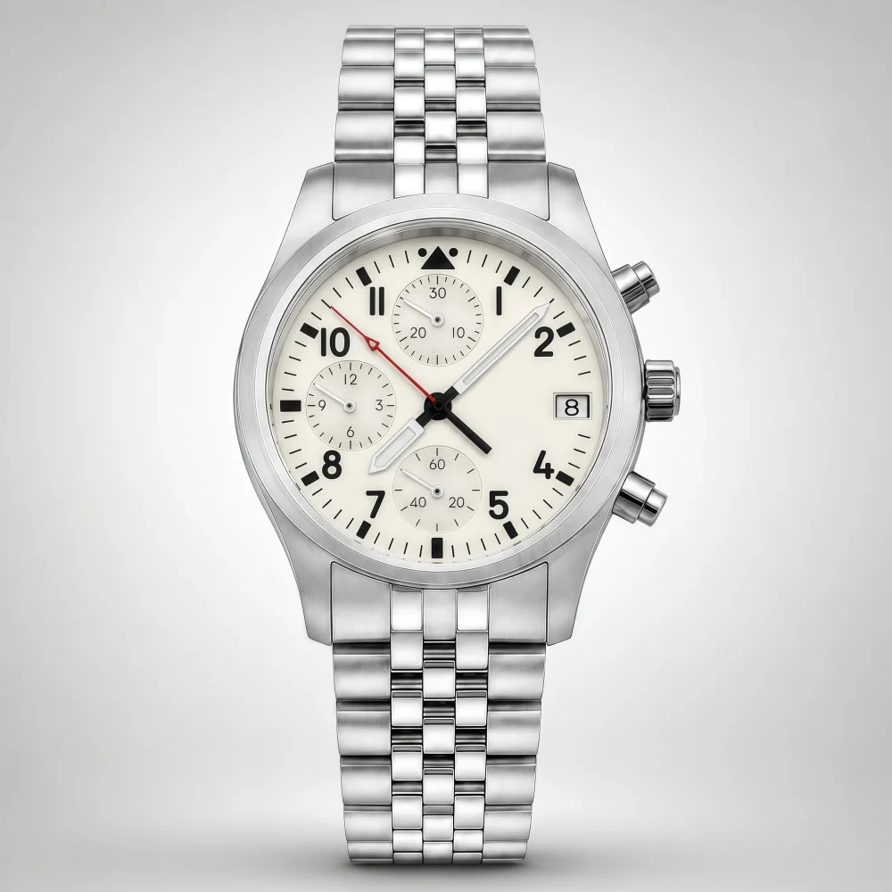 LARIMOKER 30MM VK67 Meca Quartz Pilot Chronograph Men Watch Sapphire Crystal Stainless Steel Luminous Date Aviation Wristwatch
LARIMOKER 30MM VK67 Meca Quartz Pilot Chronograph Men Watch Sapphire Crystal Stainless Steel Luminous Date Aviation Wristwatch