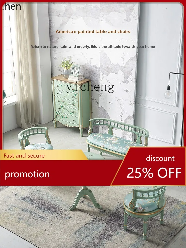 ZML table and chair home balcony backrest solid wood painted single chair retro homestay leisure chair
ZML table and chair home balcony backrest solid wood painted single chair retro homestay leisure chair