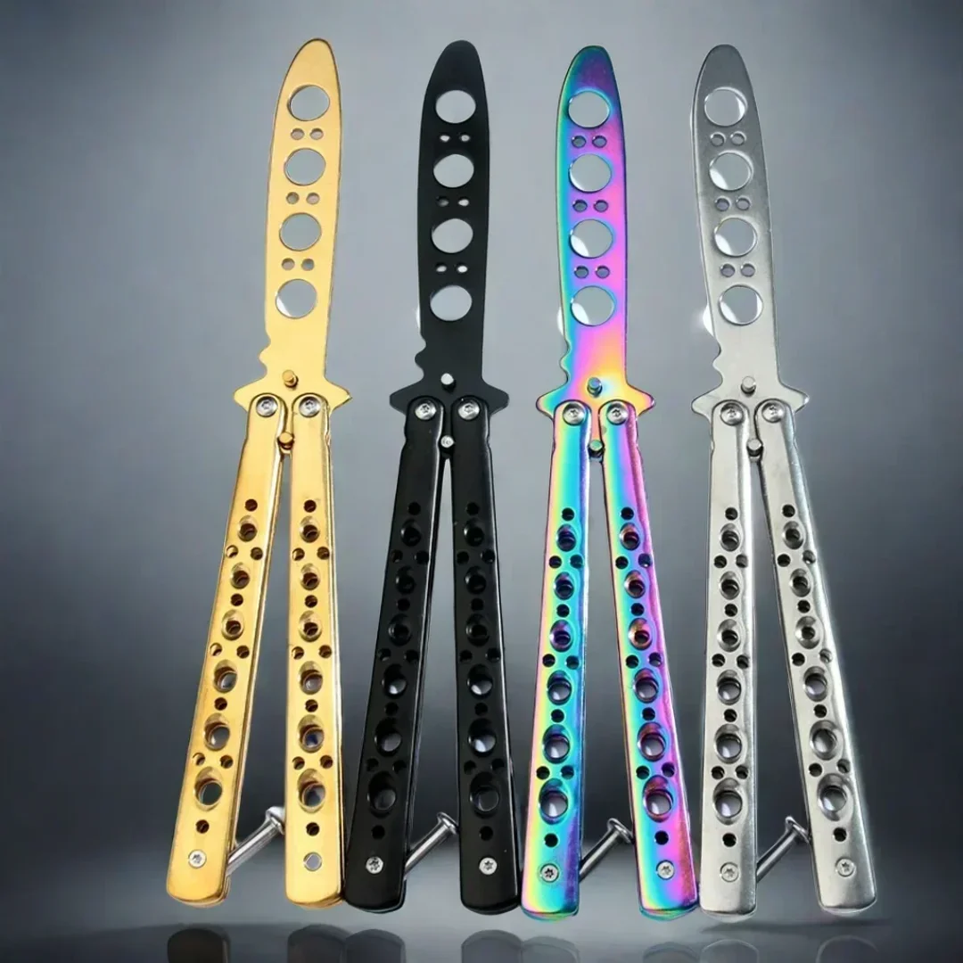 Folding Butterfly Knife Trainer Stainless Steel Pocket Practice Training Uncut Tool for Outdoor Games Hand Movements
Folding Butterfly Knife Trainer Stainless Steel Pocket Practice Training Uncut Tool for Outdoor Games Hand Movements