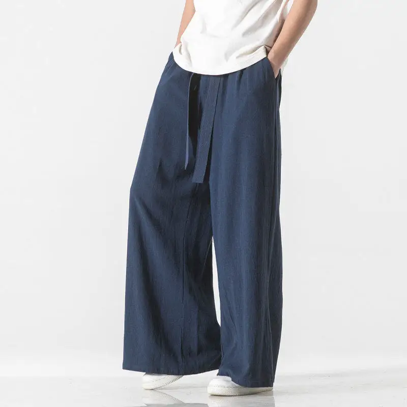 Loose Straight Leg Linen Casual Pants Men Summer Wide Leg Trousers Large Size Floor Length Trendy Cotton Linen Trousers
Loose Straight Leg Linen Casual Pants Men Summer Wide Leg Trousers Large Size Floor Length Trendy Cotton Linen Trousers