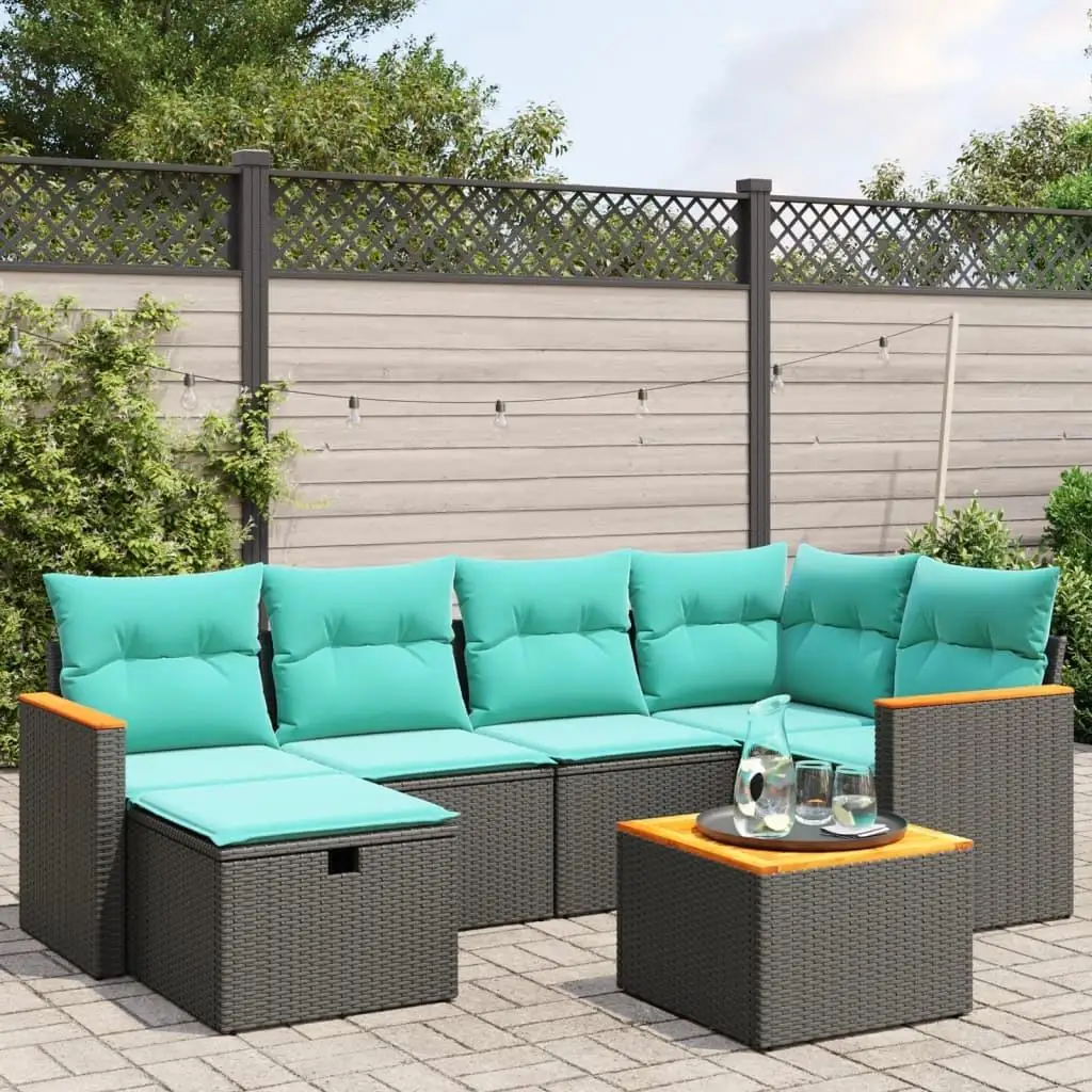 7 Piece Outdoor Patio Sofa Set with Cushions Black Rattan Wicker Furniture Garden Seating
7 Piece Outdoor Patio Sofa Set with Cushions Black Rattan Wicker Furniture Garden Seating