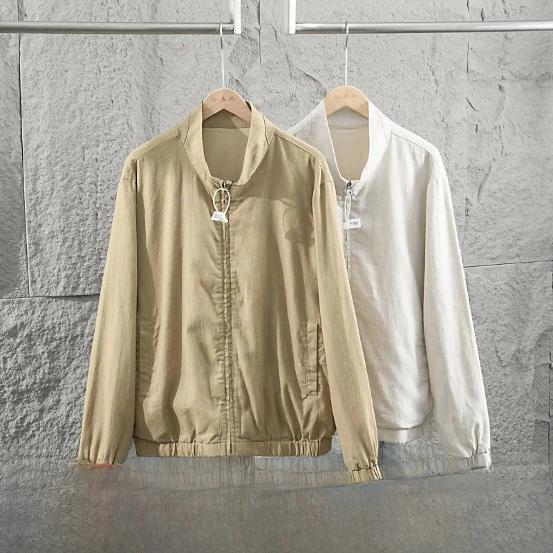 Linen Jacket Men's Casual Style Breathable Long Sleeve Zipper Closure Stand Collar Commute Friendly Lightweight Spring New
Linen Jacket Men's Casual Style Breathable Long Sleeve Zipper Closure Stand Collar Commute Friendly Lightweight Spring New