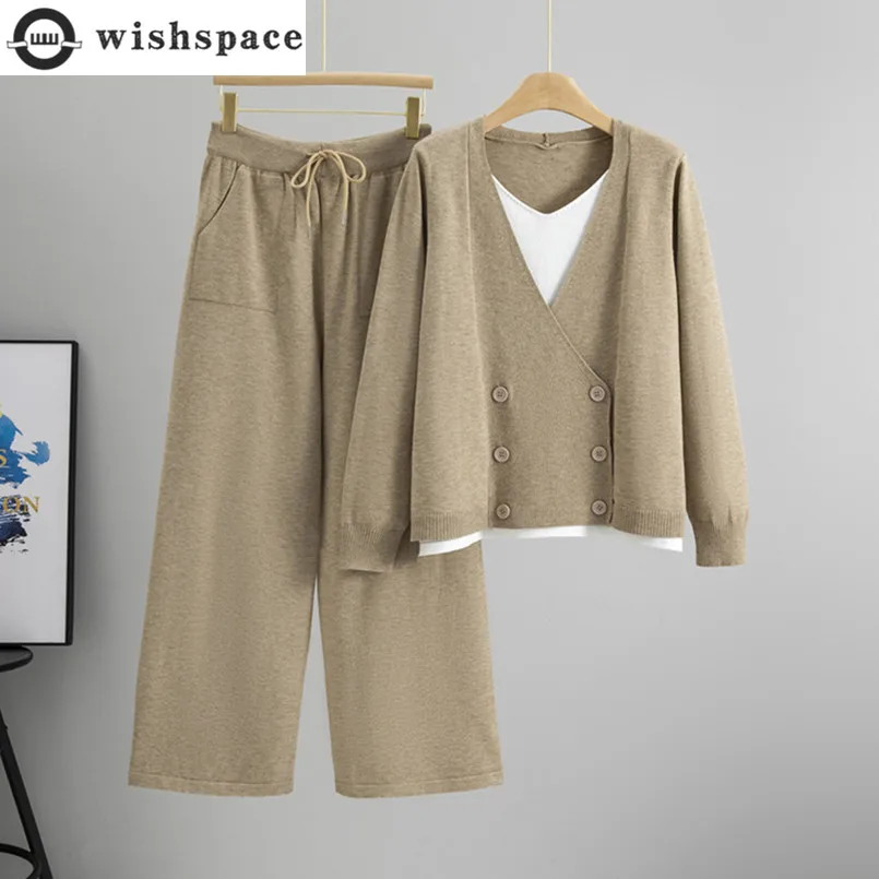 Fashion Knitted Sweater Set Women's Autumn/Winter Loose Casual Cardigan Wide Leg Pants Two Piece Set
Fashion Knitted Sweater Set Women's Autumn/Winter Loose Casual Cardigan Wide Leg Pants Two Piece Set