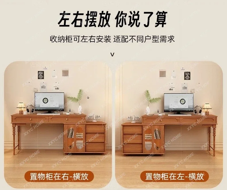 YYMedieval style double computer desk corner L-shaped desktop solid wood bookcase integrated household bedroom small apartment
YYMedieval style double computer desk corner L-shaped desktop solid wood bookcase integrated household bedroom small apartment