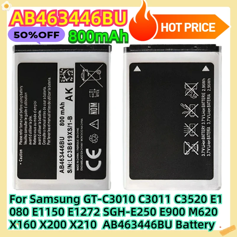 For Samsung GT-C3010 C3011 C3520 E1080 E1150 E1272 SGH-E250 E900 M620 X160 X200 X210 AB463446BU Battery
For Samsung GT-C3010 C3011 C3520 E1080 E1150 E1272 SGH-E250 E900 M620 X160 X200 X210 AB463446BU Battery
